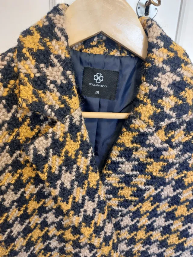 Abrigo Mango Houndstooth Talla M