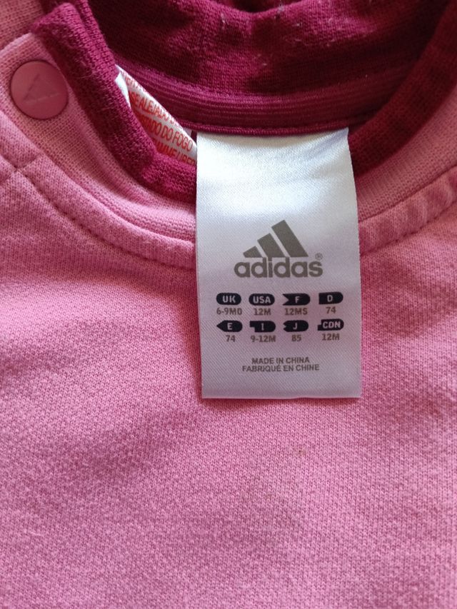 Conjunto deportivo Adidas niña rosa talla 74cm