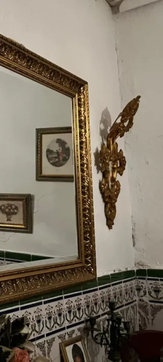Espejo Grande Antiguo Dorado