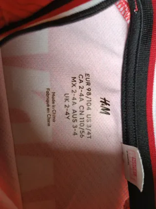 Camisetas Marvel y Fútbol 2-4 años