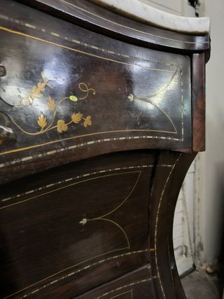 Cómoda Antigua Marquetería Latón Calidad