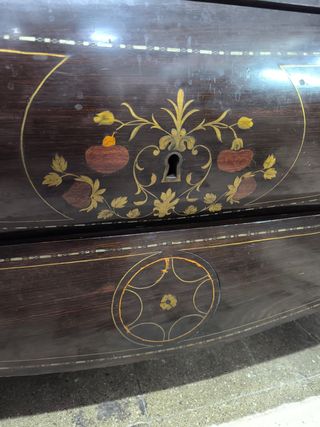 Cómoda Antigua Marquetería Latón Calidad