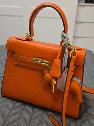 Bolso Hermes Kelly Naranja con Llavero