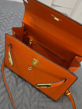 Bolso Hermes Kelly Naranja con Llavero