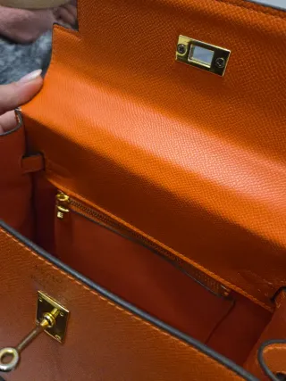 Bolso Hermes Kelly Naranja con Llavero