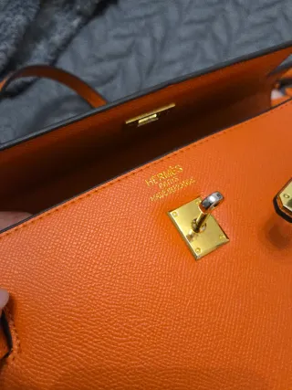 Bolso Hermes Kelly Naranja con Llavero