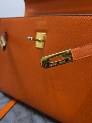 Bolso Hermes Kelly Naranja con Llavero