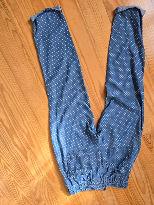 Calças Cortefiel azuis com pintas brancas