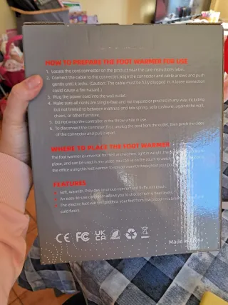 Scaldapiedi elettrico 2 in 1