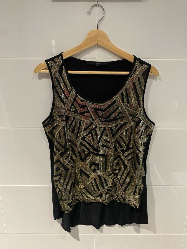 Blusa lentejuelas doradas Talla M