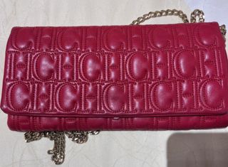 Bolso Carolina Herrera Piel color burdeos