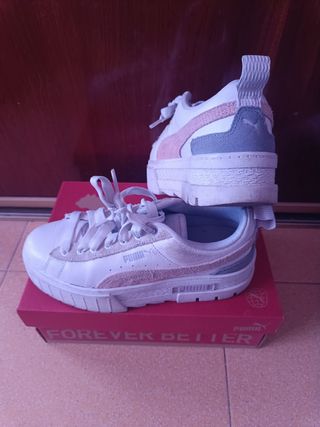 Puma con cuña blancas/rosa/morada