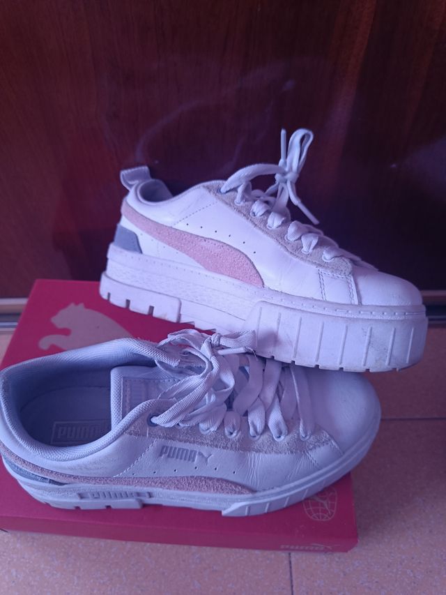 Puma con cuña blancas/rosa/morada