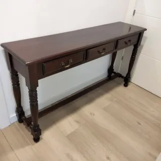 Mueble recibidor madera caoba oscuro