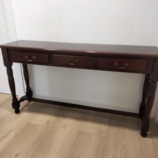 Mueble recibidor madera caoba oscuro