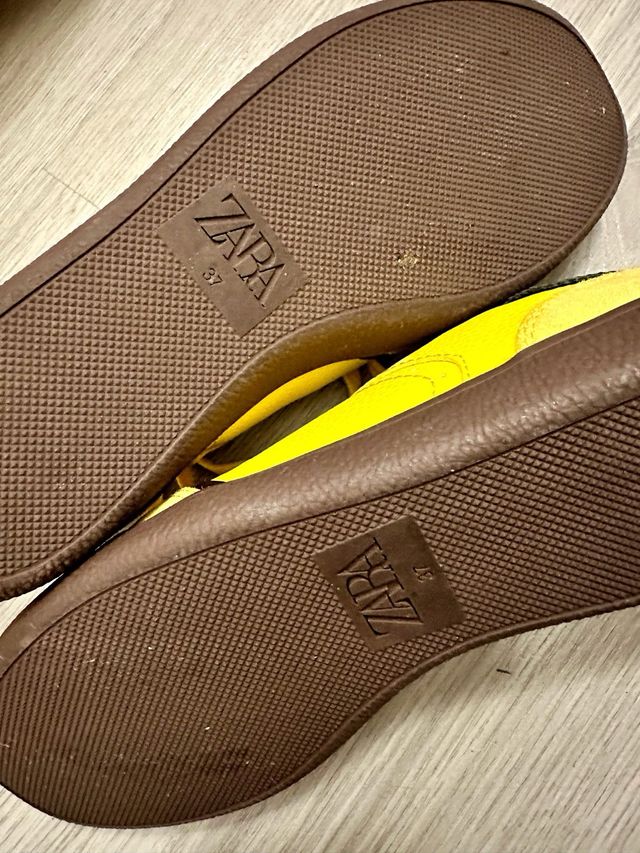 Zapatillas Zara Retro Gamuza Amarillas Talla 37