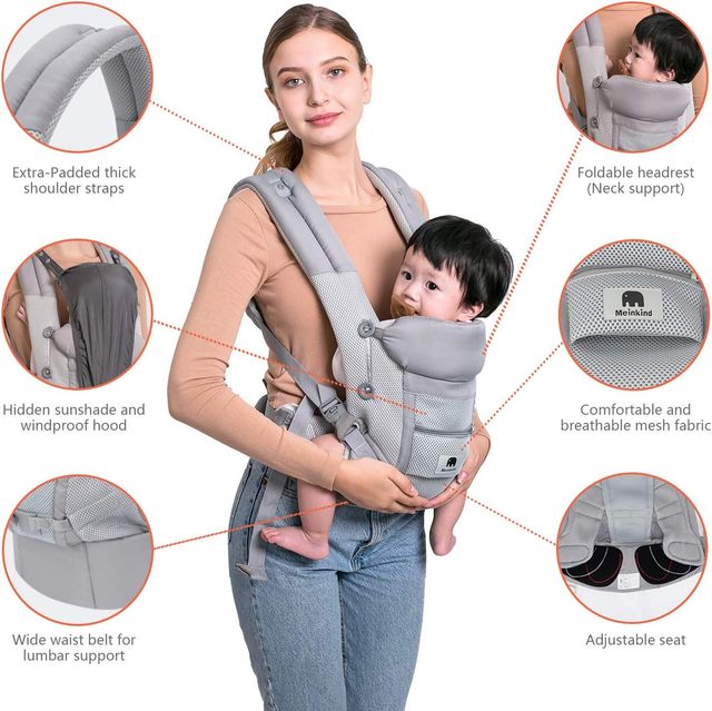 Portabebés Meinkind Ergonómico Gris