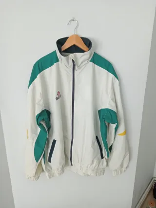 Chaqueta deportiva hombre retro vintage crema