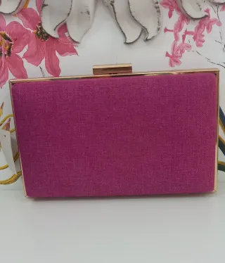 Bolso de fiesta fucsia y dorado
