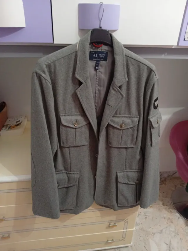 Giacca Armani Jeans panno grigio taglia XL