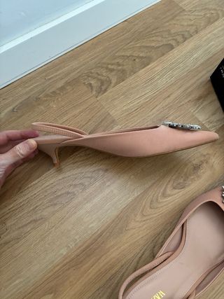 ZARA Zapatos de fiesta rosa y plateado