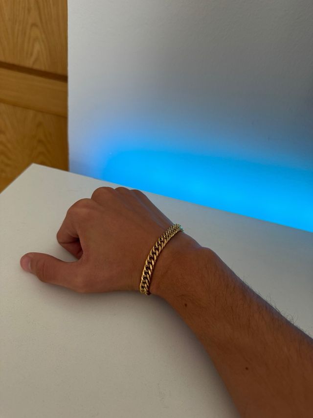 Pulsera Cubana Hombre Dorada