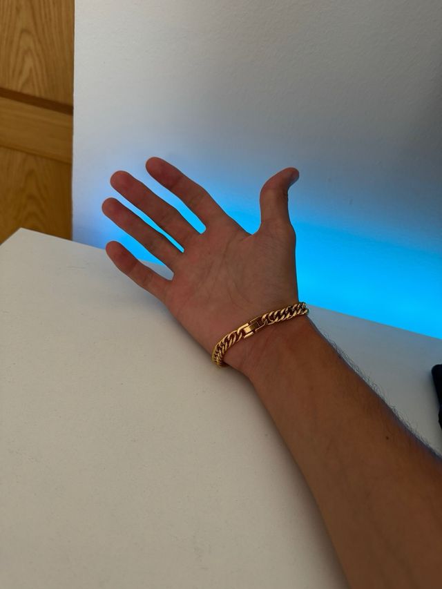 Pulsera Cubana Hombre Dorada