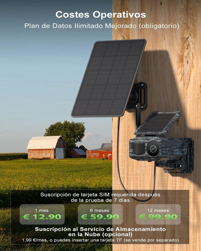 NUEVO - Cámara Solar 4G 2 Paneles y Tarjeta SIM