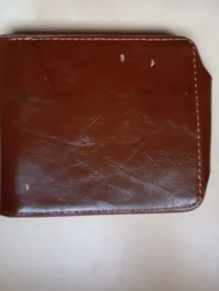 Cartera de cuero hombre marrón
