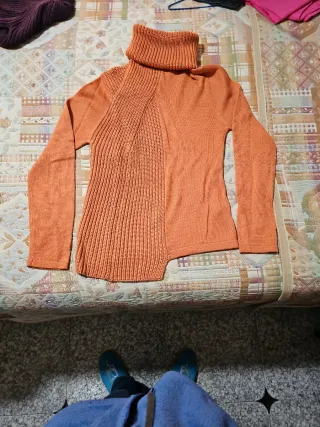 Jersey Adolfo Domínguez cuello alto naranja