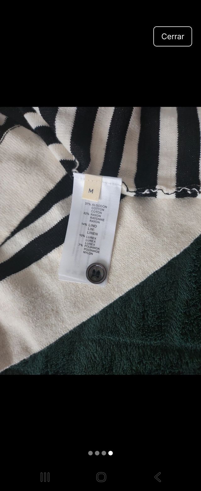 Yerse cárdigan rayas beige y negro Talla M