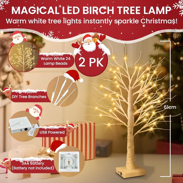 NUEVO - 2 Árboles LED Blancos 61cm