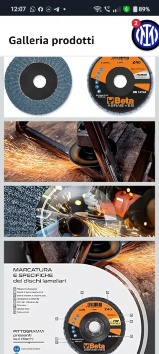 50 Dischi Abrasivi Beta 11204A 60  115x22 mm