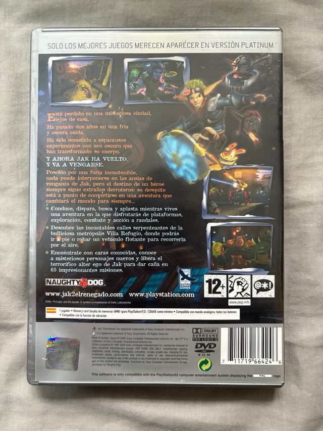 Jak II El Renegado Platinum PS2