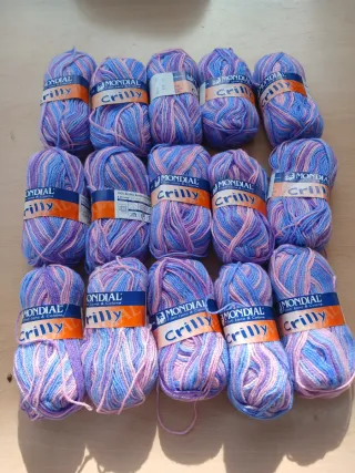 15 Ovillos Lana Mondial Crilly Stamped