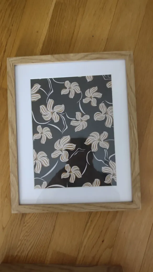 Quadro decorativo fiori beige e nero
