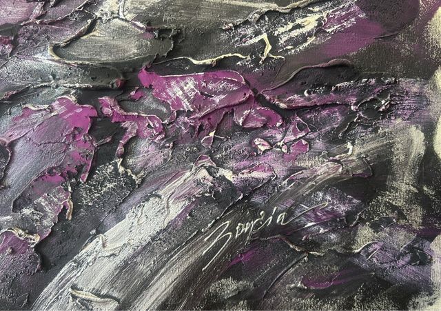 Cuadro bailarina morado y gris