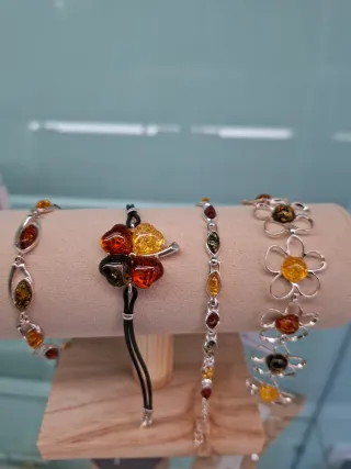 Pulsera Plata 925 con Ámbar Flor