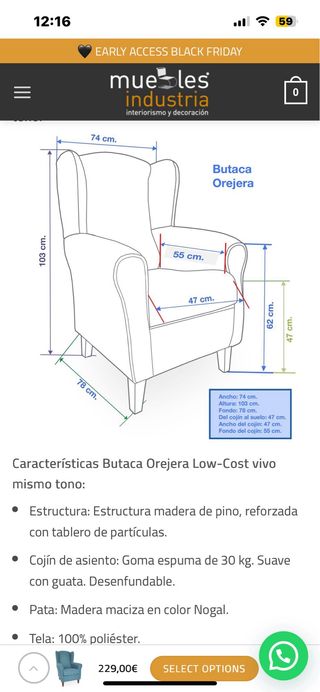 Nuovo pouf orecchio blu