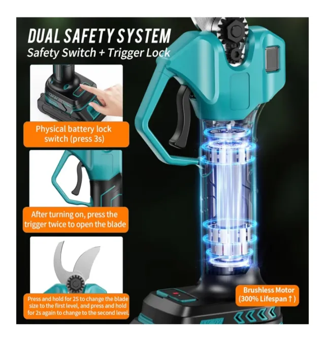 Tijeras Podar Eléctricas 21V + Accesorios