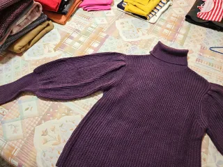 Jersey Mujer Cuello Alto Morado