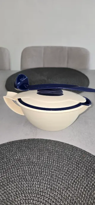 Salsiera Tupperware Beige/Blu