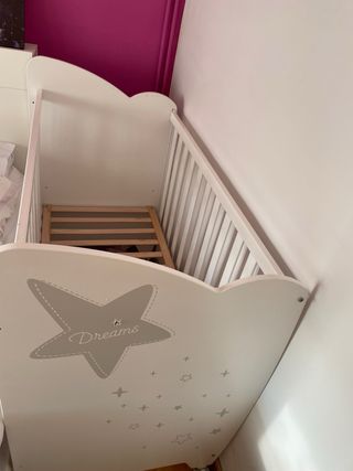 Cuna blanca madera incluye sábanas y protectores