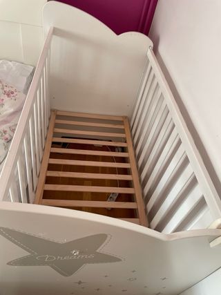 Cuna blanca madera incluye sábanas y protectores
