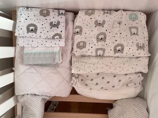 Cuna blanca madera incluye sábanas y protectores