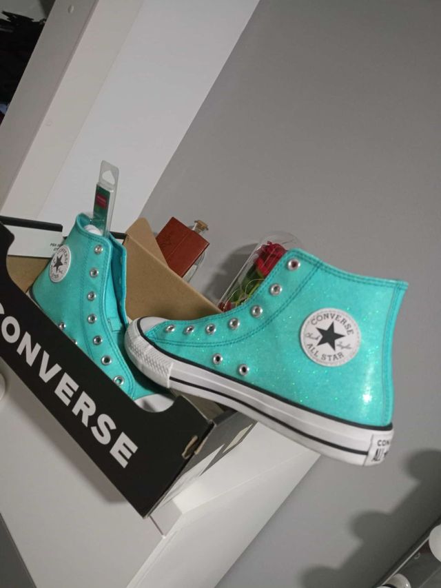 Converse Taglia 37 Turchese Brillante