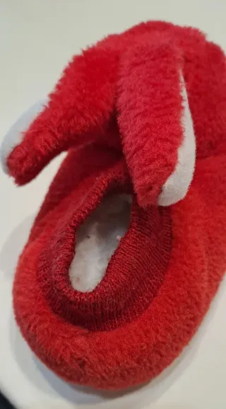 Pantofole bimbo rosse a forma di coniglio