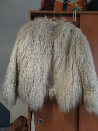 Chaqueta pelo beige talla S