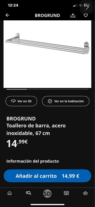 Toallero Acero Inox IKEA