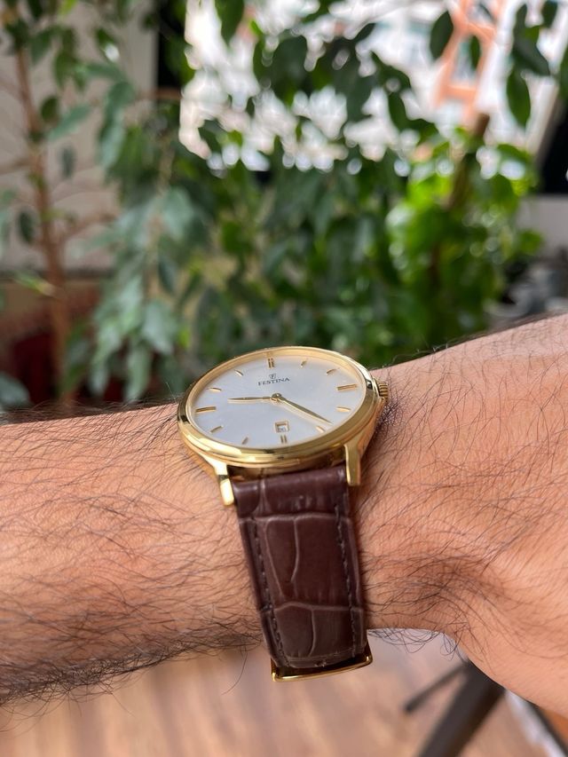 Reloj Festina F16747 Dorado Correa de piel